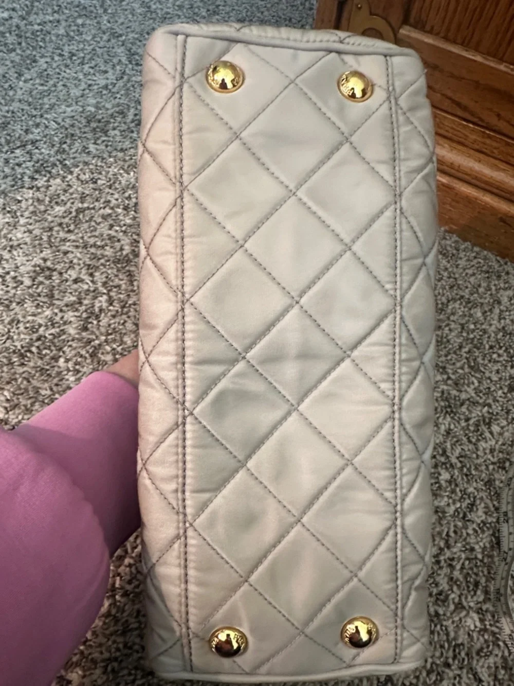 Prada Teessuto Impuntu Quilted Nylon Chain Flap Bag